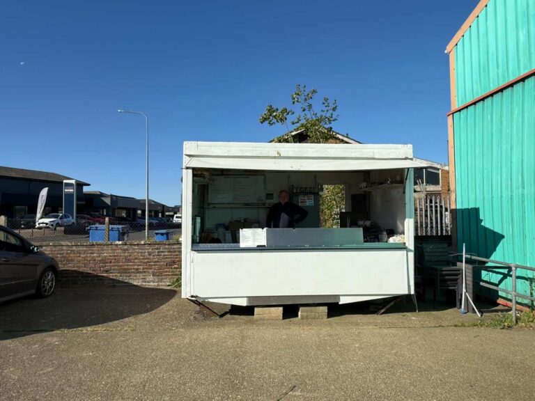 Blightys snack wagon at Parker Building Supplies in Bexhill after being given notice to leave